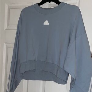 Adidas Women's Gray Cropped Hoodie